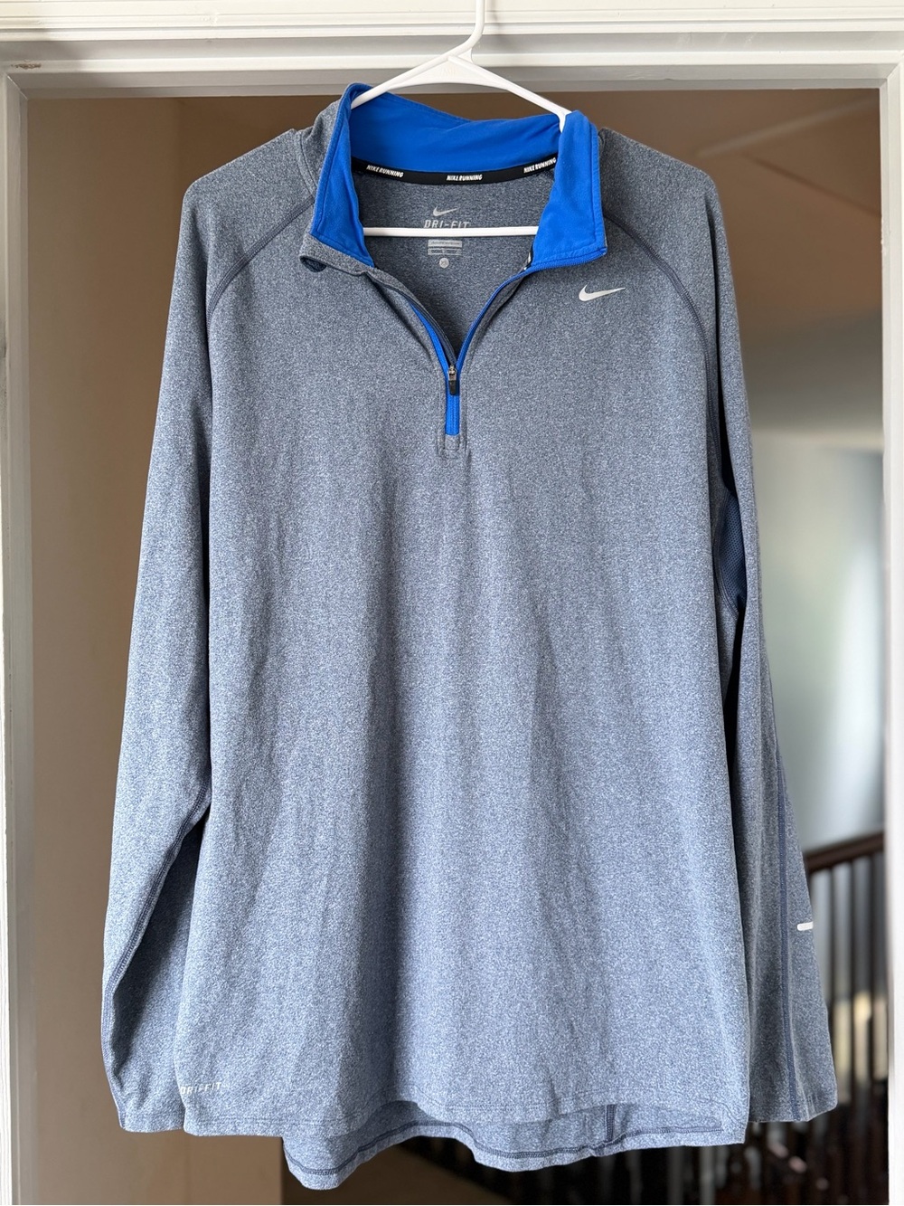Nike Element Dri-FIT Running Half Zip Pullover Gray Blue XL